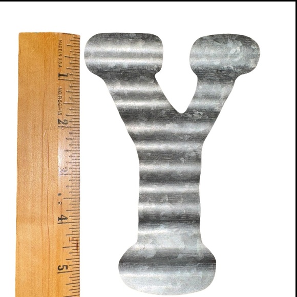 Galvanized Metal Letter “Y” Wall Décor Rustic Farmhouse Industrial 5” - Picture 1 of 1